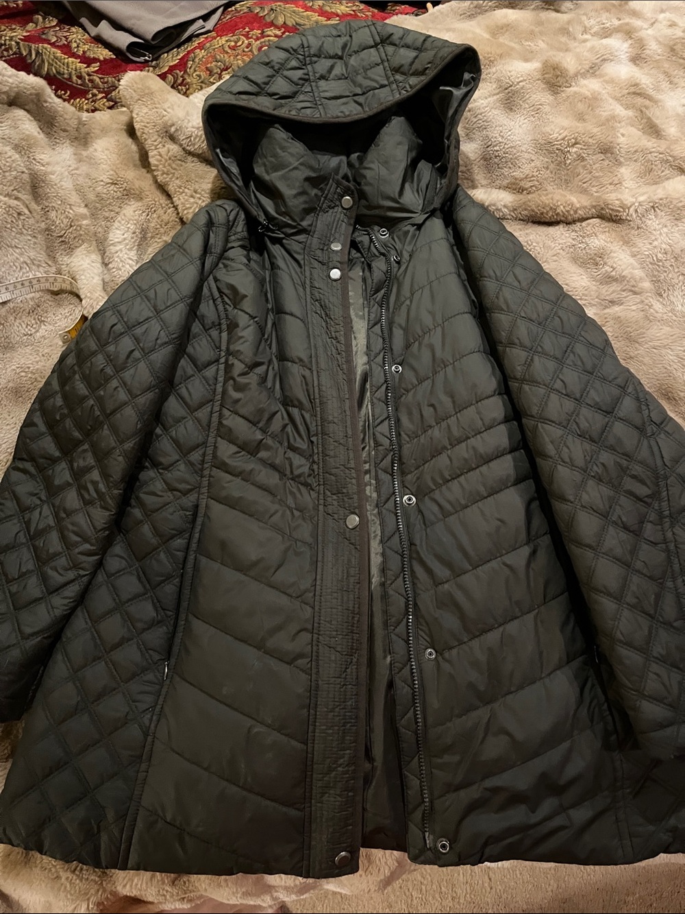 Marc New York Quilted Hooded Puffer Coat - chocolate brown